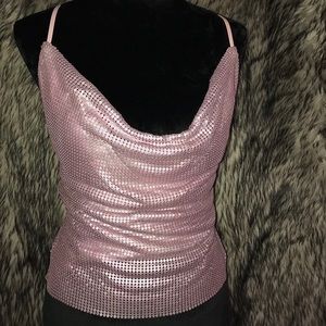 Disco Ball Pink Open Back Top